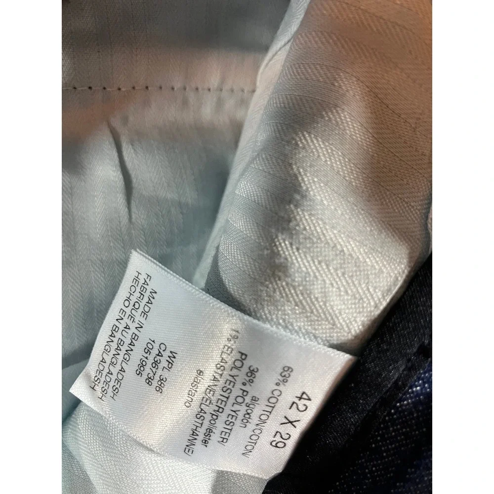 Haggar Premium Stretch Denim Mens Classic Fit Blue Jeans 42x29 Medium Wash NEW